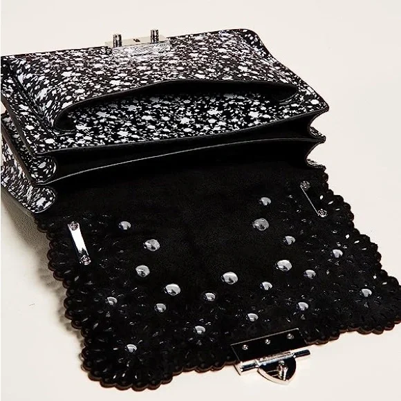 NWOT Rebecca Minkoff Christy Small Shoulder Bag w/ Floral Cutouts - Black Multi - Picture 3 of 6